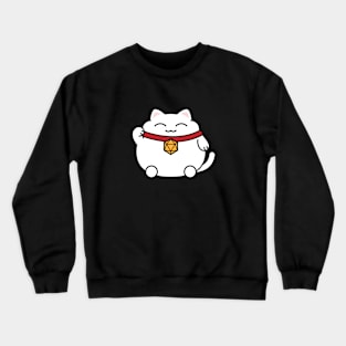 Cat with Polyhedral 20 Sided Dice Nerdy Cats Lover Crewneck Sweatshirt